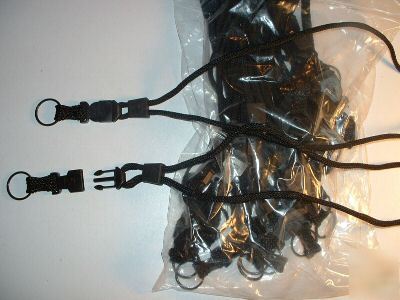 (24) black key id badge holder safety lanyards necklace