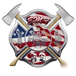 Firefighter emt decal reflective 12