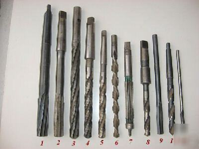 11 machinist drill bits, reamers. morse, p&w, etc.