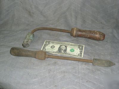 2 soldering irons bodywork leading tools industrial old