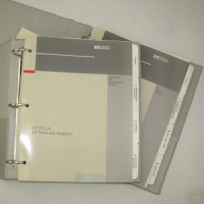 Hp 8711A rf network analyzer manual combo