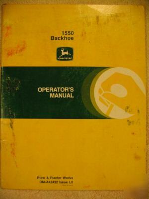 John deere 1550 backhoe for 850 950 1050 ops manual