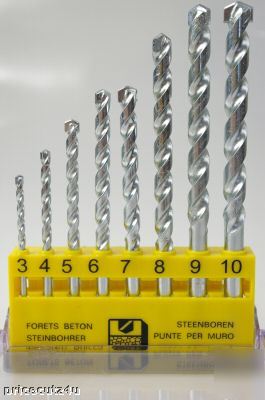 New quality professional 8 pce masonry drill bit set 