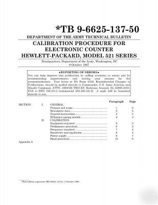 Agilent hp 521 calibration manual