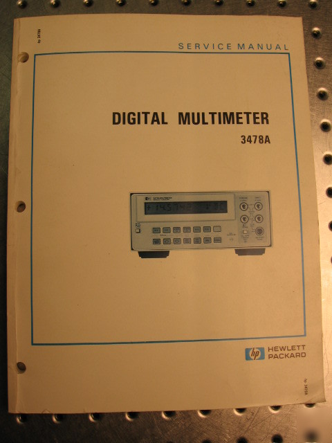 G27178 hp 3478A digital multimeter service manual