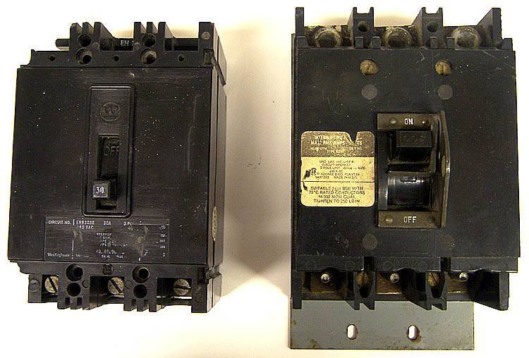 Lot square-d 225A 30A circuit breaker 225/30 amp 3-pole