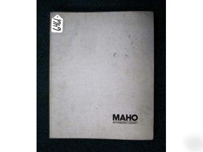Maho operators manual for mh 600 c