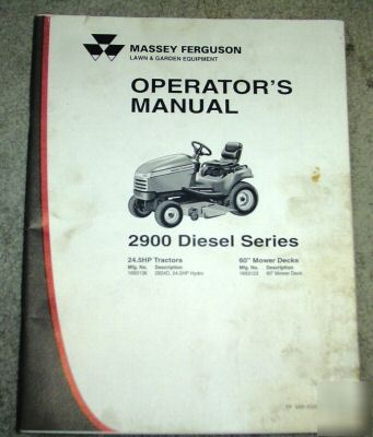Massey ferguson 2900 lawn tractor operators manual mf