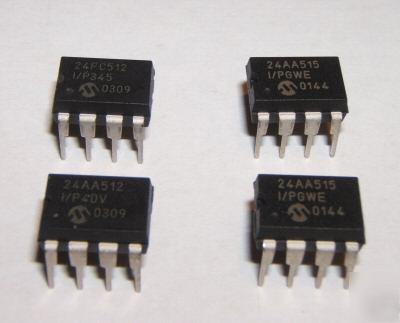Microchip eeprom serial 512K dip 8 pin pk of 4 24AA515