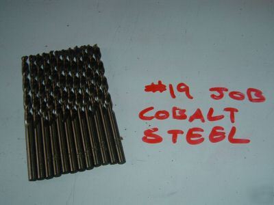 New 12 #19 jobber drill bits cobalt steel usa