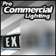 Streamline mid century style commercial exit sign light