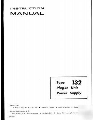Tek tektronix 132 operation & service manual