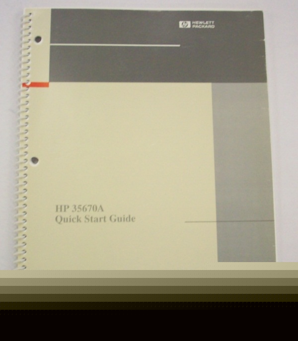 Hp 35670A quick start guide manual - $5 shipping 