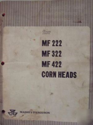 Massey ferguson 300, 410, 510 combine headers manual