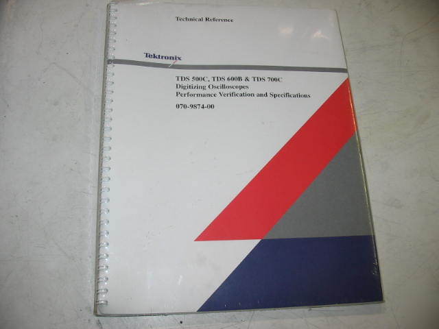 G29309 tektronix tds 500C, tds 600B, tds 700C manual