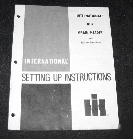 Ih intl harvester no 810 grain header floating cutter
