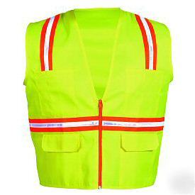 Multi-pocket limesafety vest surveyor style V2122