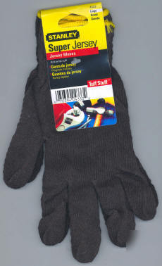 Stanley brown super jersey work gloves 4333 large 12 pr